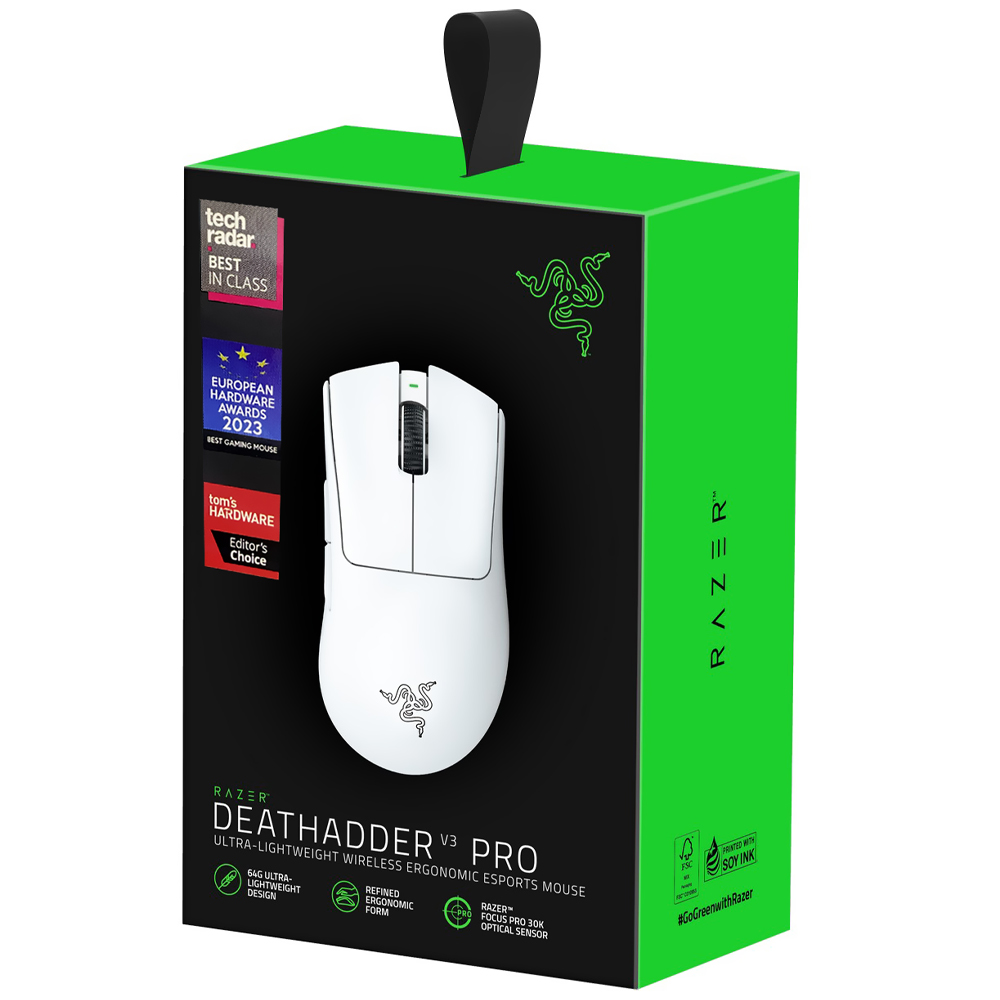 Mouse Gamer Razer Deathadder V3 Pro Wireless - Branco (RZ01-04630200-R3U1)