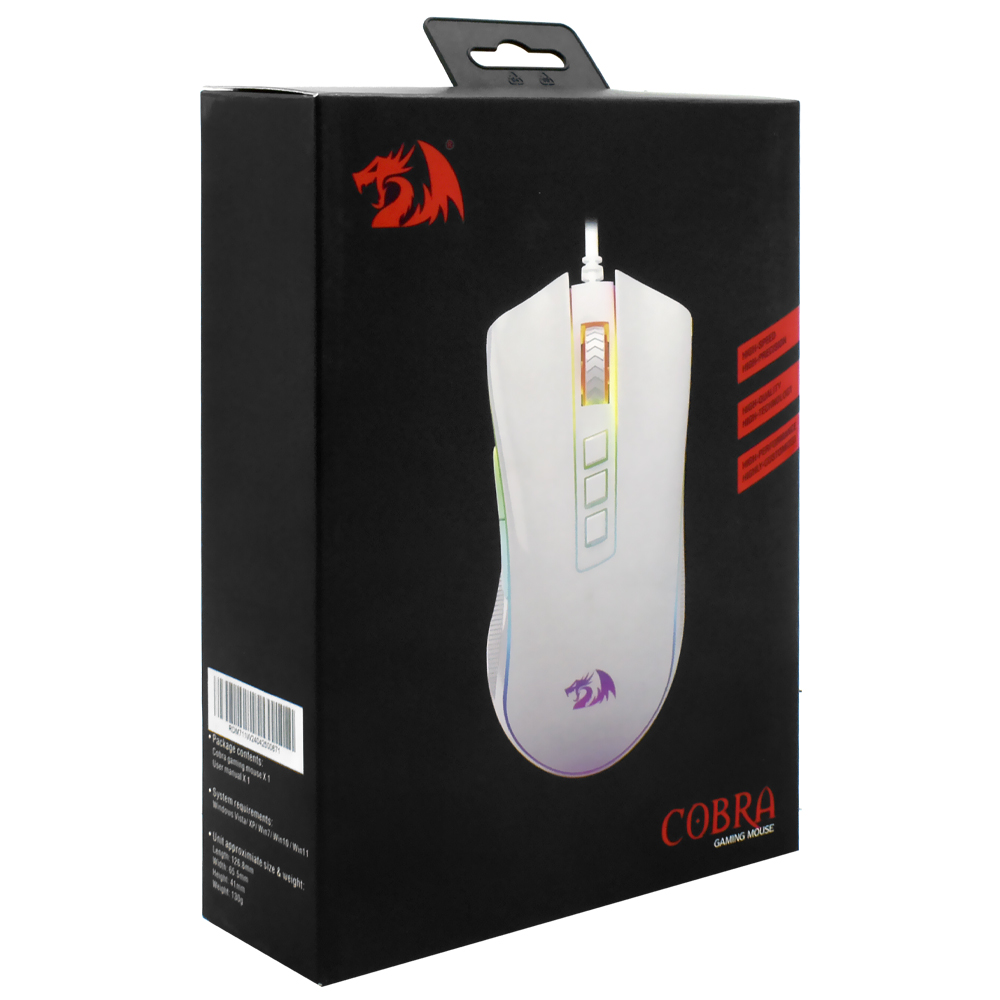 Mouse Gamer Redragon M711W Cobra USB / RGB - Branco