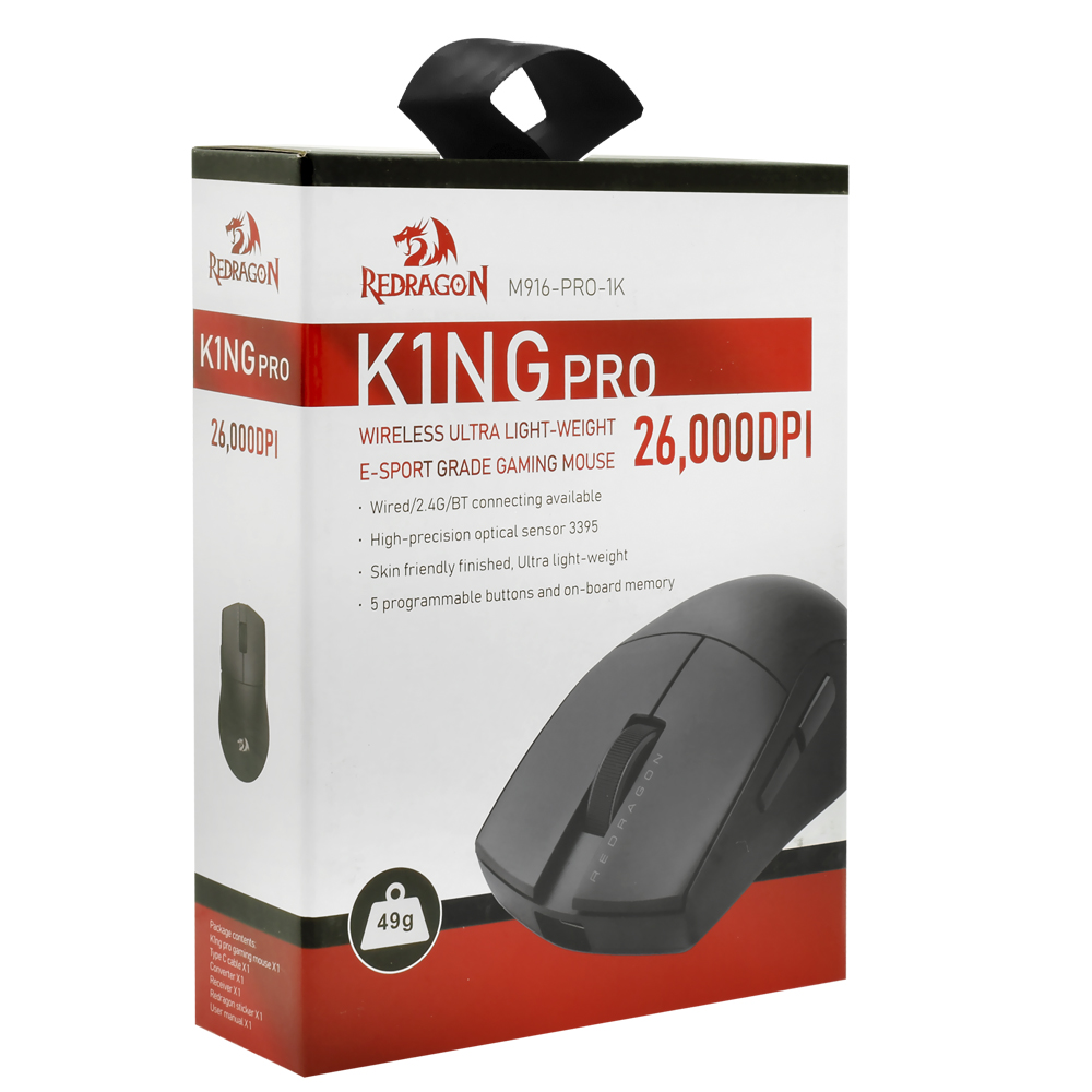 Mouse Gamer Redragon M916-PRO-1K K1NG Pro Wireless - Preto