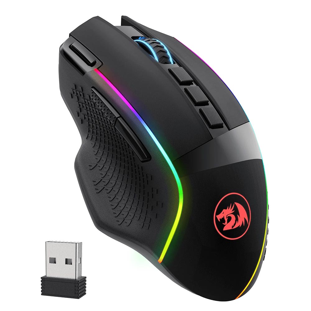 Mouse Gamer Redragon M991-RGB Enlightment Wireless - Preto
