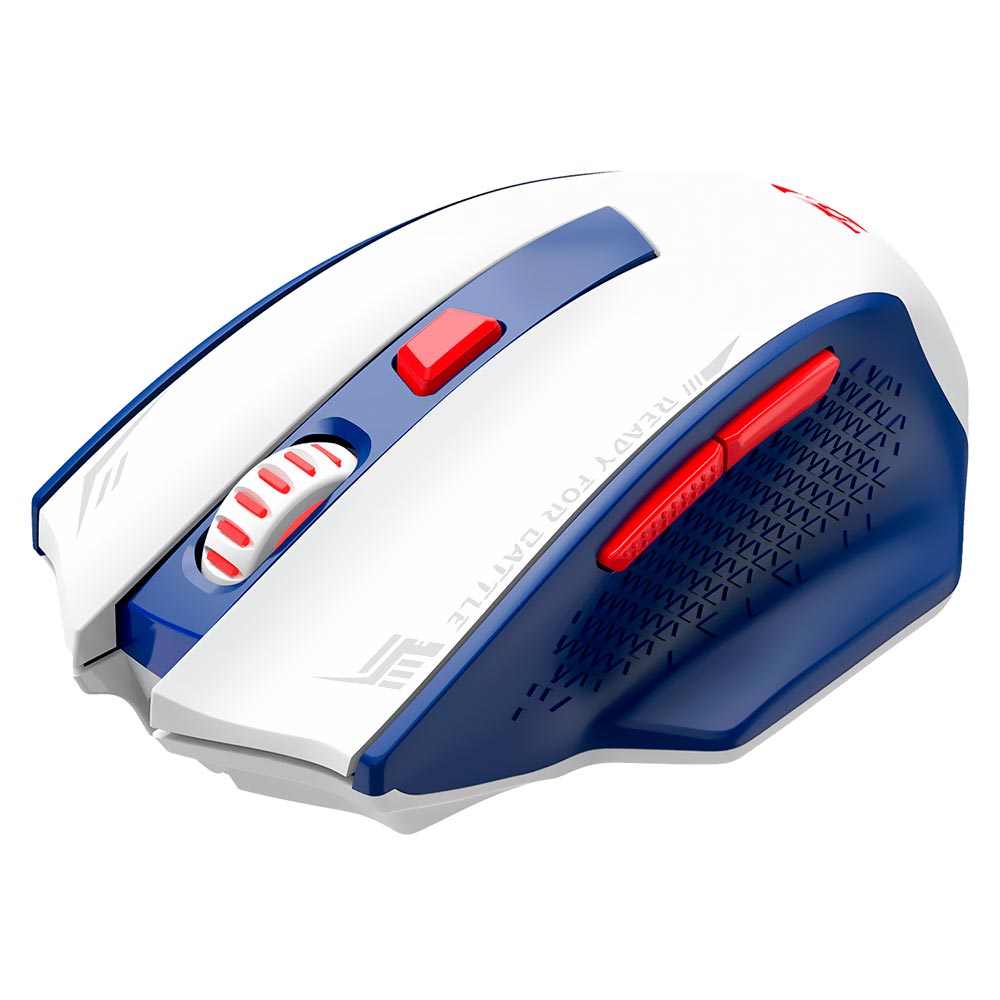 Mouse Gamer Redragon M994WBR Woki Wireless - Branco / Azul