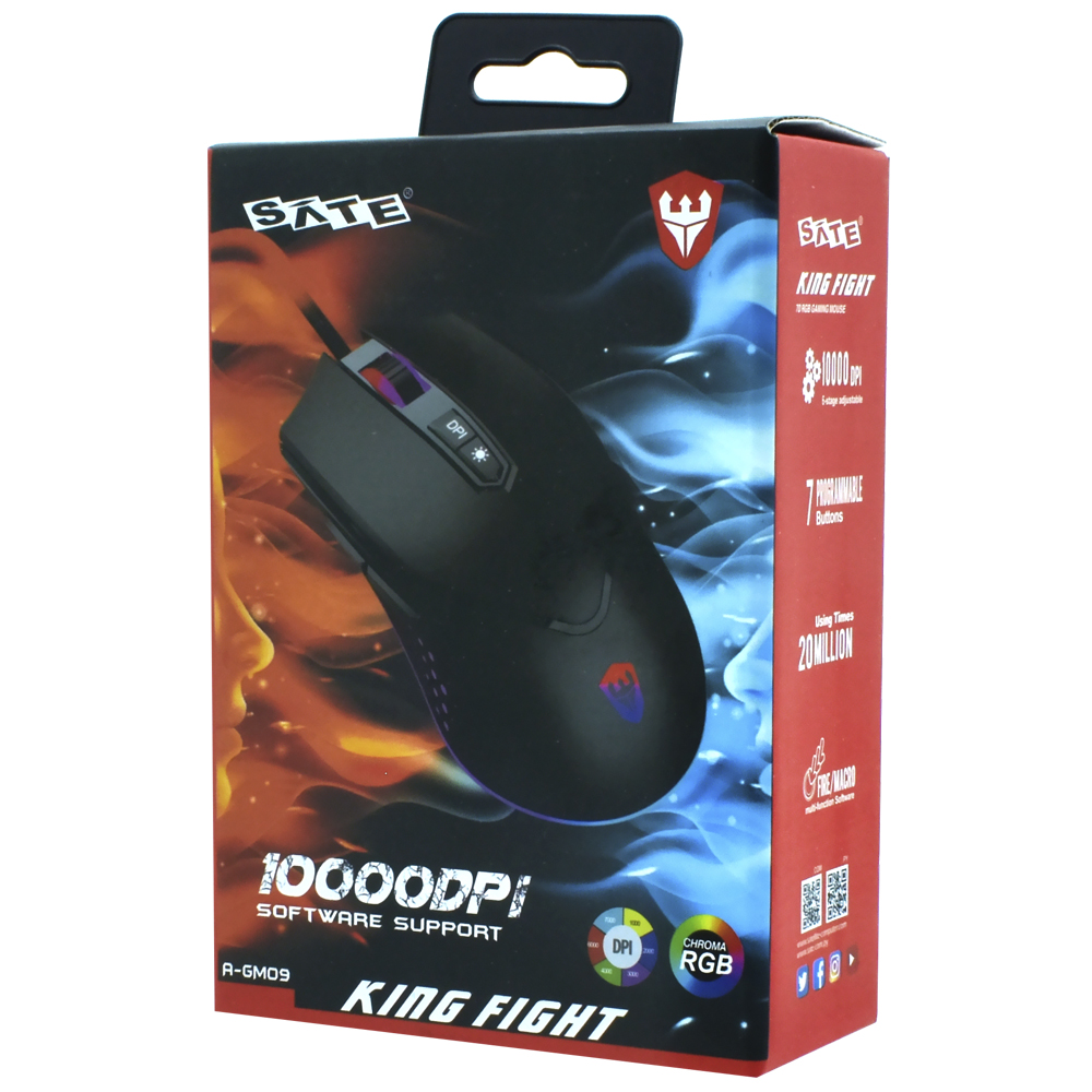 Mouse Gamer Satellite A-GM09 USB / RGB - Preto