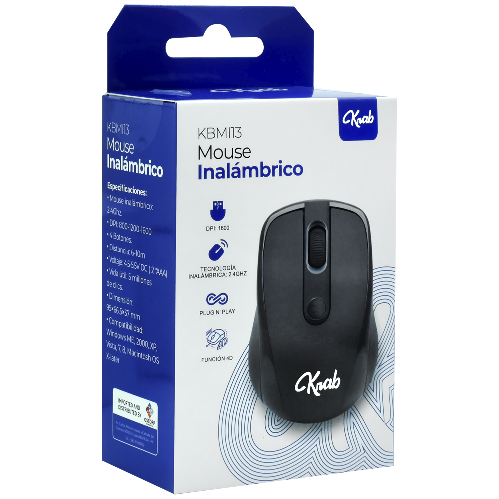 Mouse KRAB KBMI13 Wireless - Preto