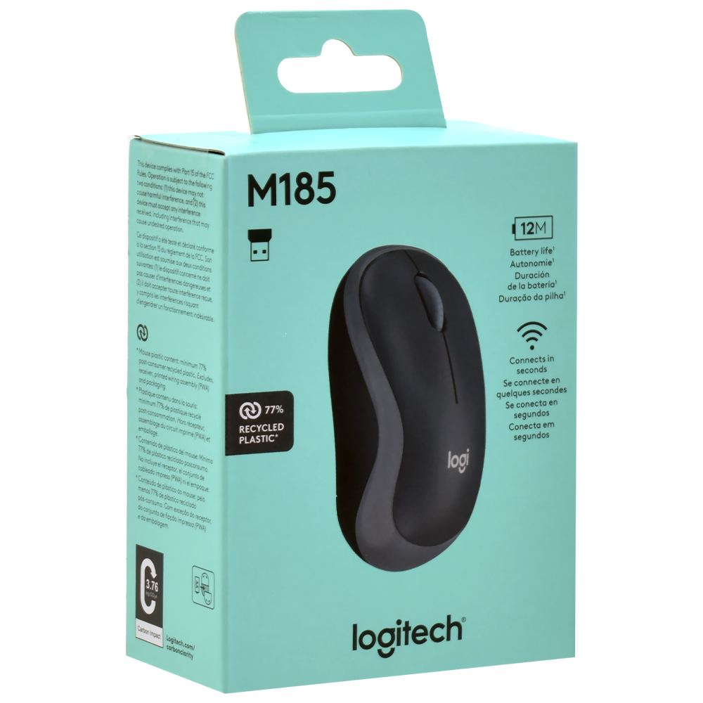 Mouse Logitech M185 Wireless - Cinza (910-002225)