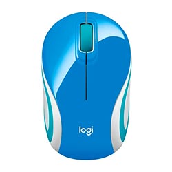 Mouse Logitech M187  Wireless - Azul / Branco (910-005360)