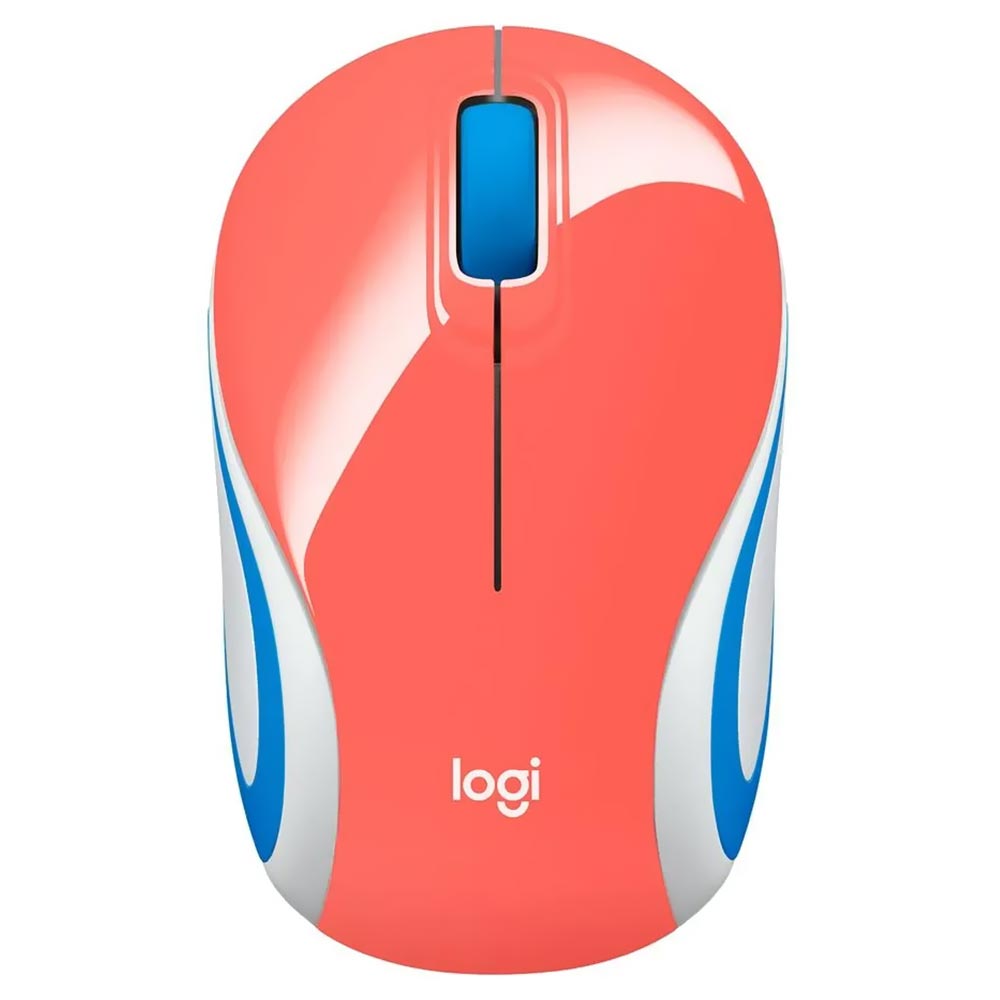 Mouse Logitech M187 Wireless - Coral / Branco (910-005362)