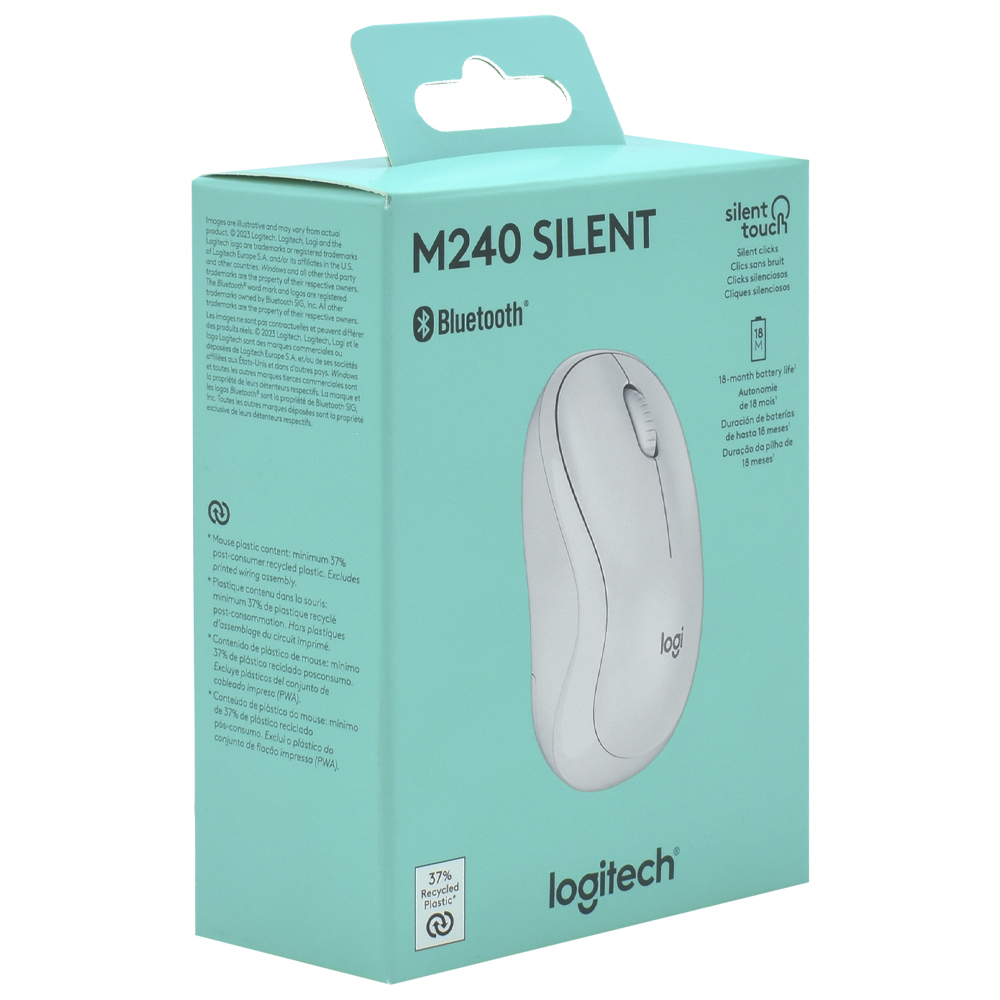 Mouse Logitech M240 Silent Bluetooth - Branco (910-007116)
