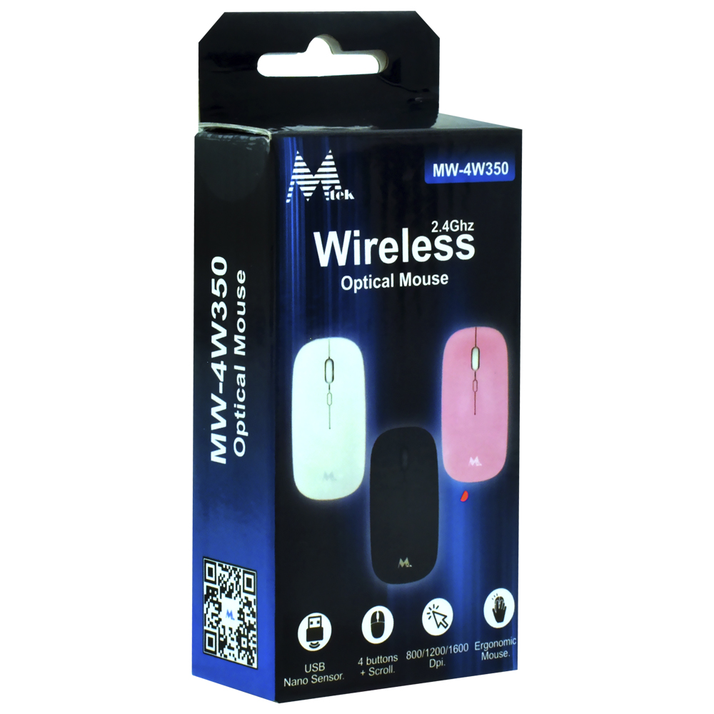 Mouse Mtek MW-4W350 Wireless - Rosa