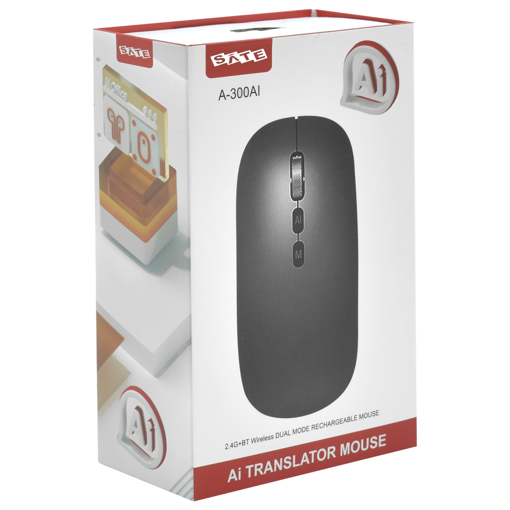 Mouse Satellite A-300AI Wireless - Cinza / Preto