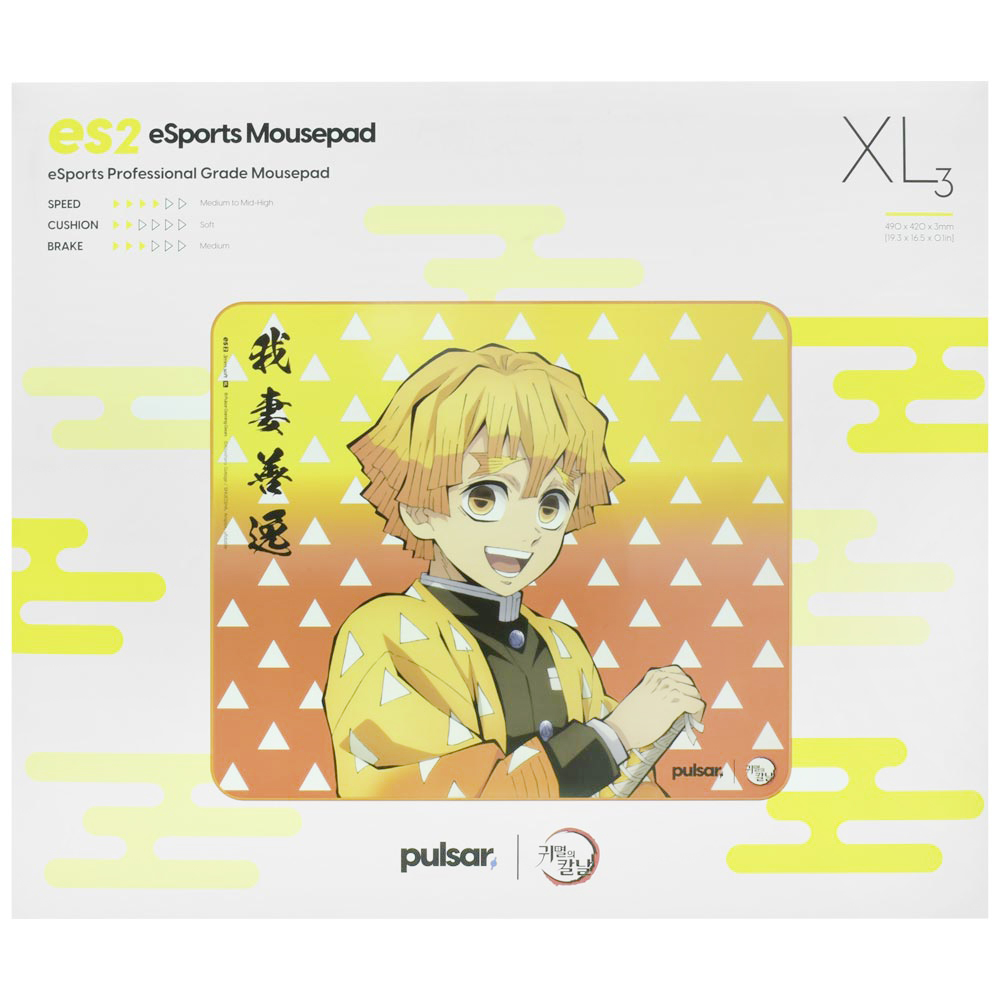 Mousepad Pulsar ES2 Agatsuma Zenitsu XL3 Gaming 490x420MM 3MM Amarelo / Laranja - PES23XLZI