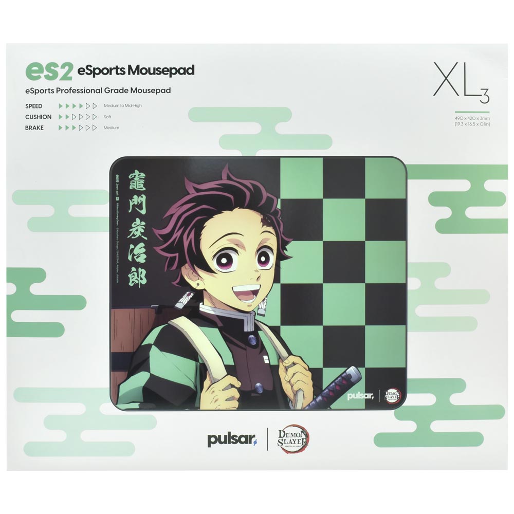 Mousepad Pulsar ES2 Kamado Tanjiro XL3 Gaming 490x420MM Preto / Verde - PES23XLTZ