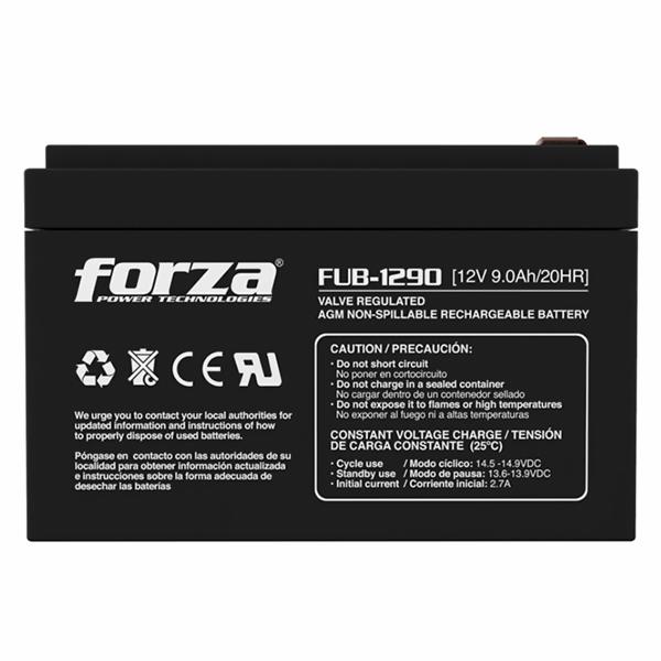 Bateria Recarregável Forza FUB-1290 9 AH / 12V - Preto