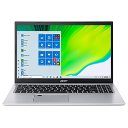 Notebook Acer A515-56-50RS Intel Core i5 1135G7 de 2.4GHz Tela Full HD 15.6" / 8GB de RAM / 256GB SSD - Pure Prata
