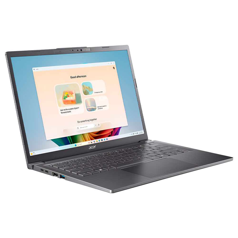 Notebook Acer Aspire 14 AI A14-52M-72FH Intel Core Ultra 7 256V Tela WUXGA 15.6" / 16GB de RAM / 1TB SSD - Steel Cinza (Inglês)