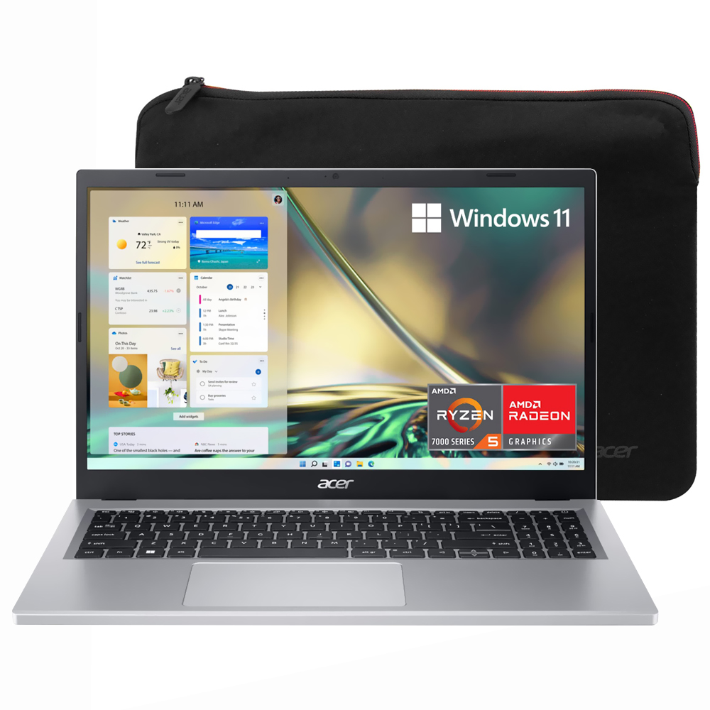 Notebook Acer Aspire 3 A315-24PT-R288 AMD Ryzen 5 7520U Tela Touch Full HD 15.6" / 16GB de RAM / 1TB SSD - Pure Prata (Inglês)