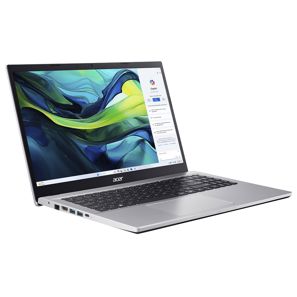 Notebook Acer Aspire Go 15 AG15-42P-R1R7 AMD Ryzen 7 5825U Tela Full HD 15.6" / 32GB de RAM / 1TB SSD / Win11Home - Pure Prata (Inglês)