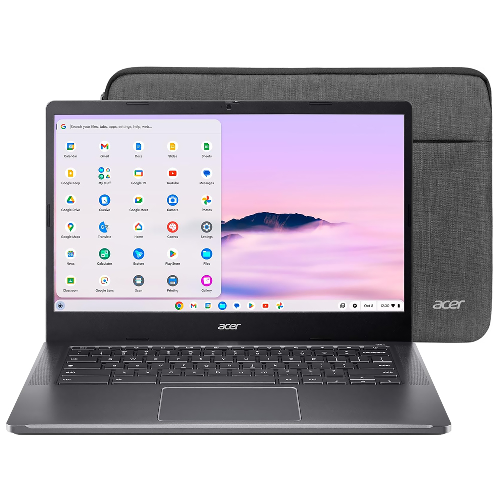 Notebook Acer Chromebook Plus 514 CB514-4HT-359X Intel i3 N305 Tela Touch FHD 14" / 8GB de RAM / 512GB SSD - Steel Cinza (Inglês)