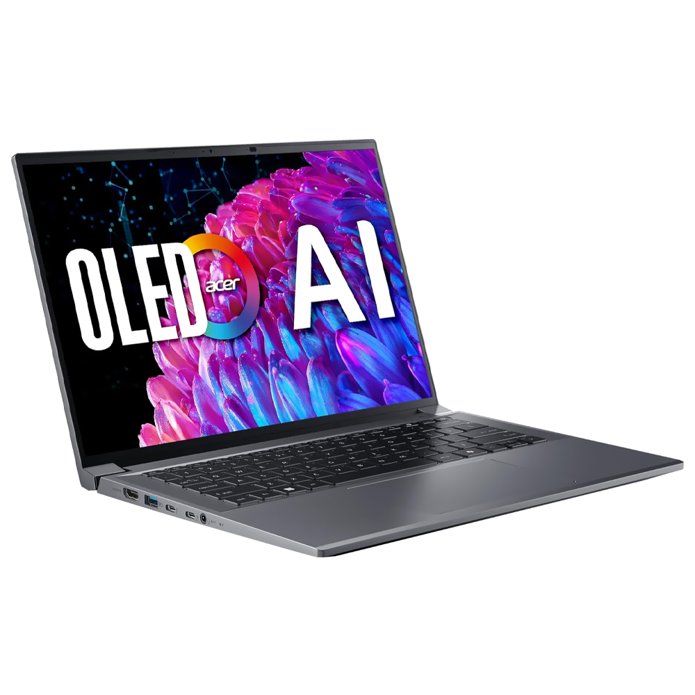 Notebook Acer Swift X 14 SFX14-72G-77NJ Intel Core Ultra 7 155H Tela OLED 2.8K 14.5" / 16GB de RAM / 1TB SSD / RTX4060 8GB - Steel Cinza (Inglês)