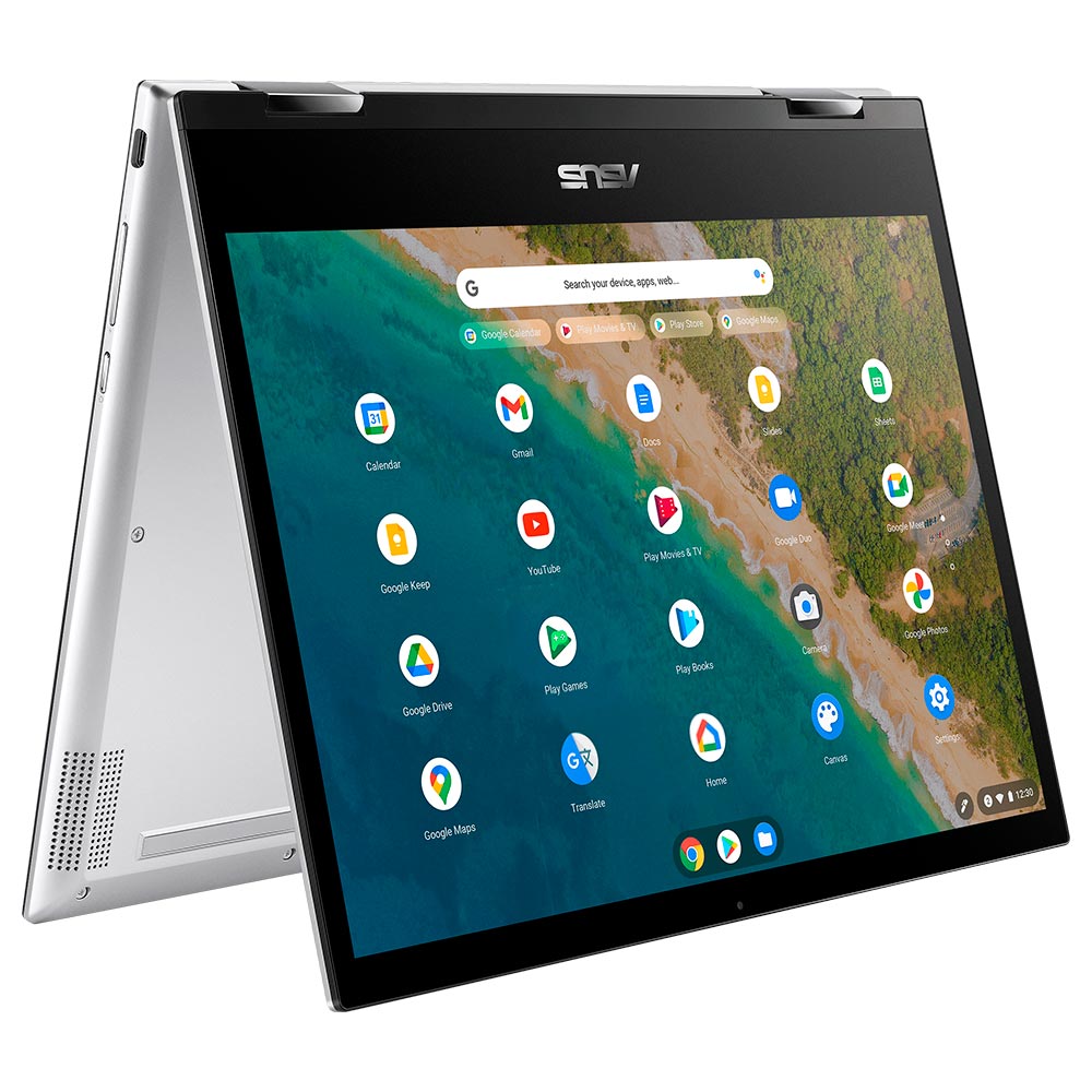 Notebook ASUS Chromebook Flip CM3 CM3200FM1-WS44T MediaTek Kompanio 820 Tela Touch HD 12" / 4GB de RAM / 64GB eMMC - Prata (Inglês)