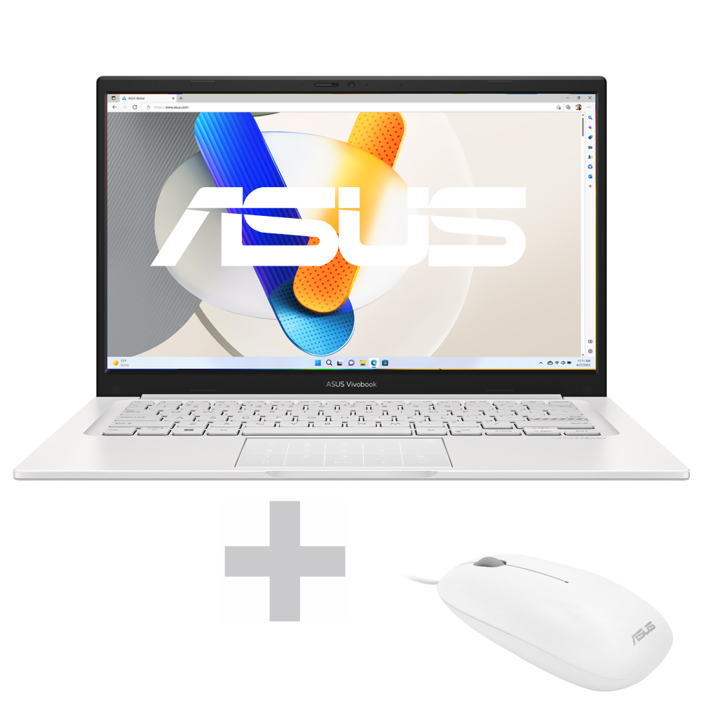 Notebook ASUS Vivobook 14 F1404VAP-QB51-GR Intel Core 5 120U Tela Full HD 14" / 8GB de RAM / 512GB - Vanilla Basil (Inglês)