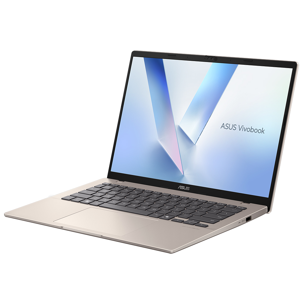 Notebook ASUS Vivobook 14 M1407KA-PS74 AMD Ryzen AI 7 350 Tela WUXGA 14.0'' / 16GB de RAM / 512GB SSD - Platinum Dourado (Inglês)