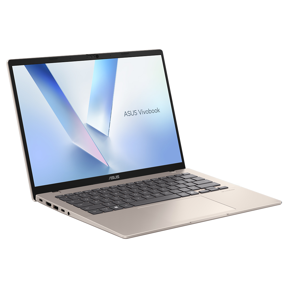 Notebook ASUS Vivobook 14 M1407KA-PS74 AMD Ryzen AI 7 350 Tela WUXGA 14.0'' / 16GB de RAM / 512GB SSD - Platinum Dourado (Inglês)