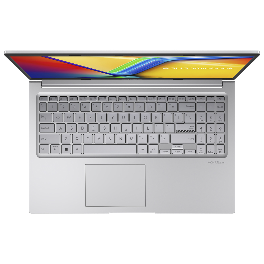 Notebook ASUS Vivobook 15 F1504VA-SB76T Intel Core i7 1355U Tela FHD 15.6" / 16GB de RAM / 512GB SSD - Cool Silver (Inglês)