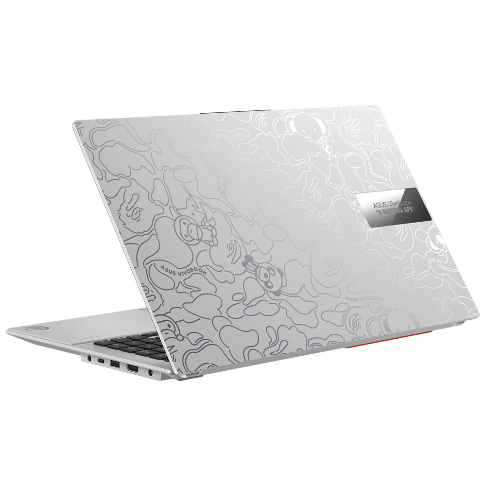 Notebook ASUS Vivobook S 15 OLED A Bathing Ape K5504VA-PB99-SL Intel Core i9 13900H Tela OLED 2.8K 15.6" / 16GB de RAM / 1TB SSD - Cool Prata (Inglês)