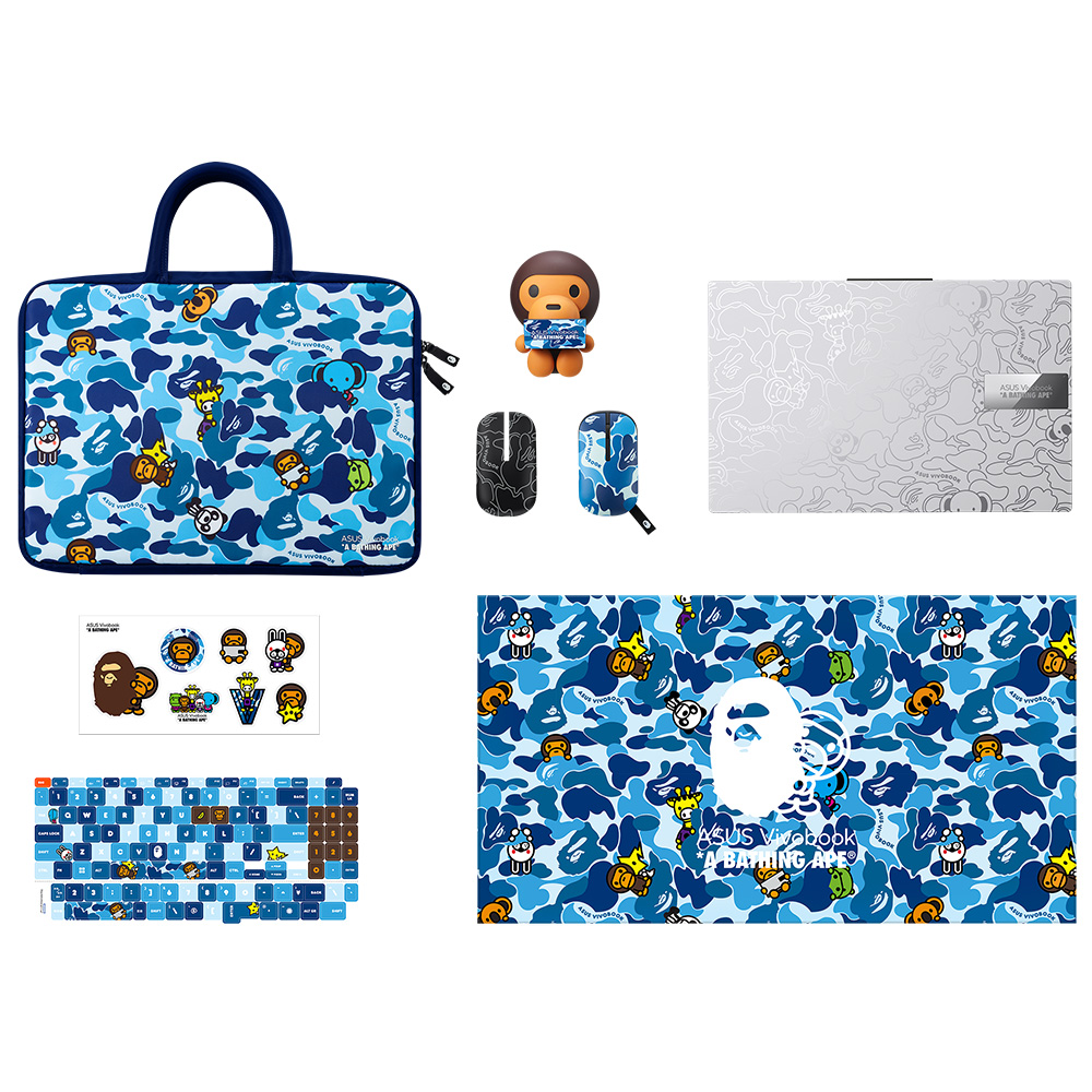 Notebook ASUS Vivobook S 15 OLED A Bathing Ape K5504VA-PB99-SL Intel Core i9 13900H Tela OLED 2.8K 15.6" / 16GB de RAM / 1TB SSD - Cool Prata (Inglês)