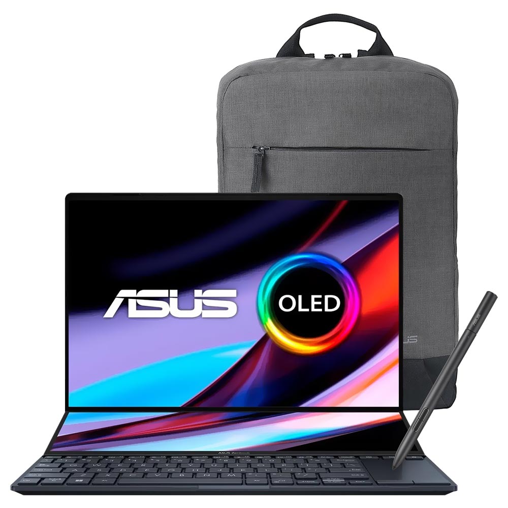 Notebook ASUS Zenbook Pro 14 Duo UX8402VU-AS96T Intel Core i9 13900H Tela Touch OLED WQ+ 14.0" / 32GB de RAM / 1TB SSD / GeForce RTX4050 6GB - Tech Preto (Inglês)