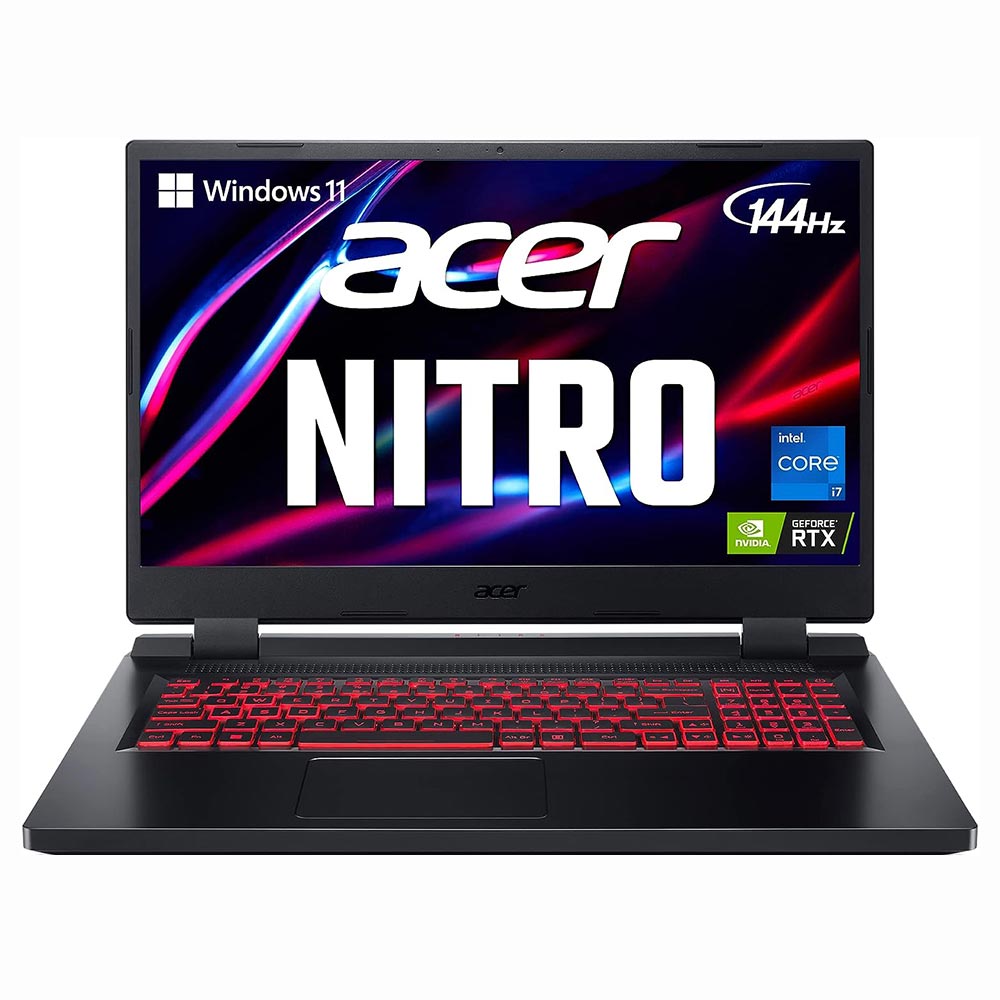Notebook Gamer Acer Nitro 5 AN517-55-58G4 Intel Core i5 12450H Tela Full HD 17.3" / 8GB de RAM / 512GB SSD / GeForce RTX3050 4GB - Obsidian Preto (Inglês)