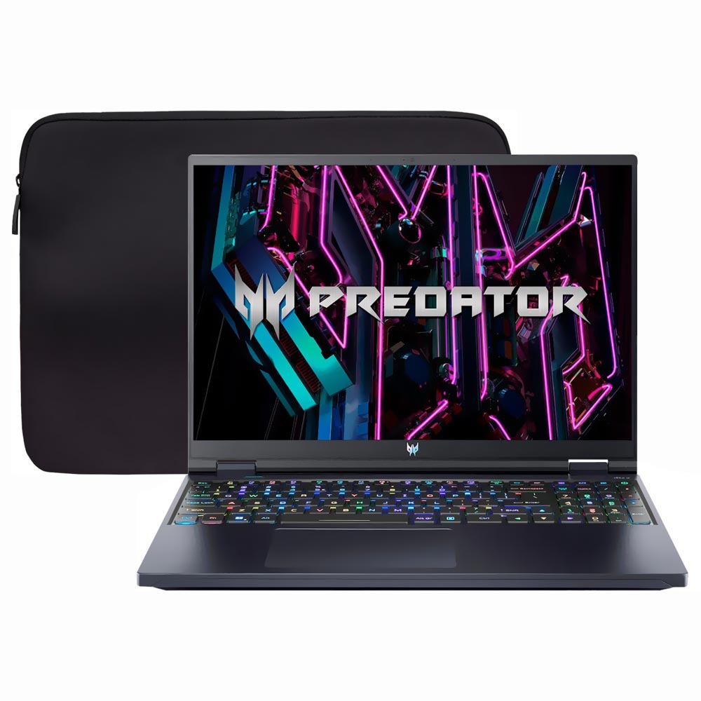 Notebook Gamer Acer Predator Helios 16 PH16-71-93FR Intel Core i9 13900HX Tela WQXGA 16" / 16GB de RAM / 1TB SSD / GeForce RTX4080 12GB - Abyssal Preto (Inglês)