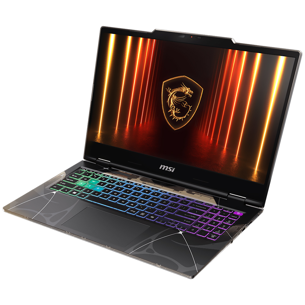 Notebook Gamer MSI Cyborg 15 B2RWFKG-259US Intel Core 7 240H Tela Full HD 15.6" / 16GB de RAM / 512GB SSD / GeForce RTX5060 8GB - Translucent Preto (Inglês)
