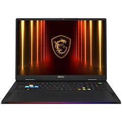 Notebook Gamer MSI Raider HX AI A2XWJG-416US Intel Core Ultra 9 285HX Tela QHD+ 18" / 64GB de RAM / 2TB SSD / Win11Home / GeForce RTX5090 24GB - Core Preto (Inglês)