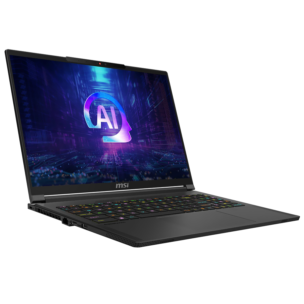 Notebook Gamer MSI Stealth 16 AI+ A3HWIG-073US AMD Ryzen AI 9 365 Tela QHD+ 16" / 32GB de RAM / 1TB SSD / Win11Home / GeForce RTX5080 16GB - Core Preto (Inglês)
