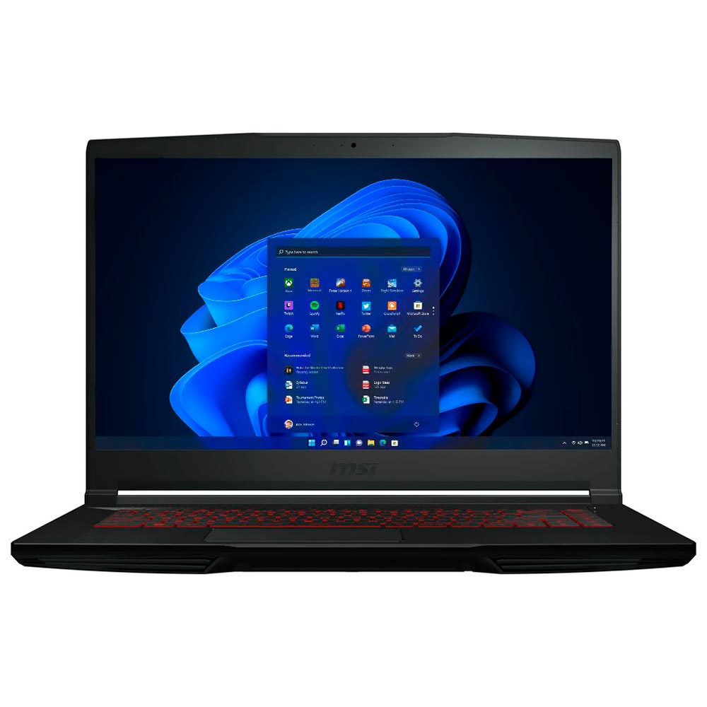 Notebook Gamer MSI THIN GF63 12UCX-898US Intel Core i5 12450H Tela Full HD 15.6" / 8GB de RAM / 1TB SSD / GeForce RTX2050 4GB - Preto (Inglês)