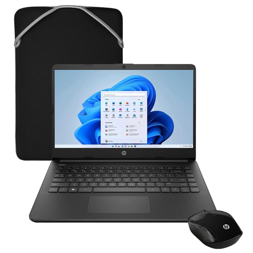 Notebook HP 14-DQ0526LA Intel Celeron N4120 Tela HD 14.0" / 4GB de RAM / 128GB SSD - Preto (Espanhol)