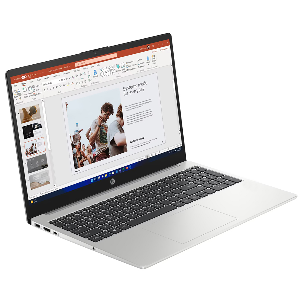 Notebook HP 255 G10 AMD Ryzen 5 7520U Tela Full HD 15.6" / 8GB de RAM / 512GB SSD / FreeDOS - Cinza / Prata (Inglês)