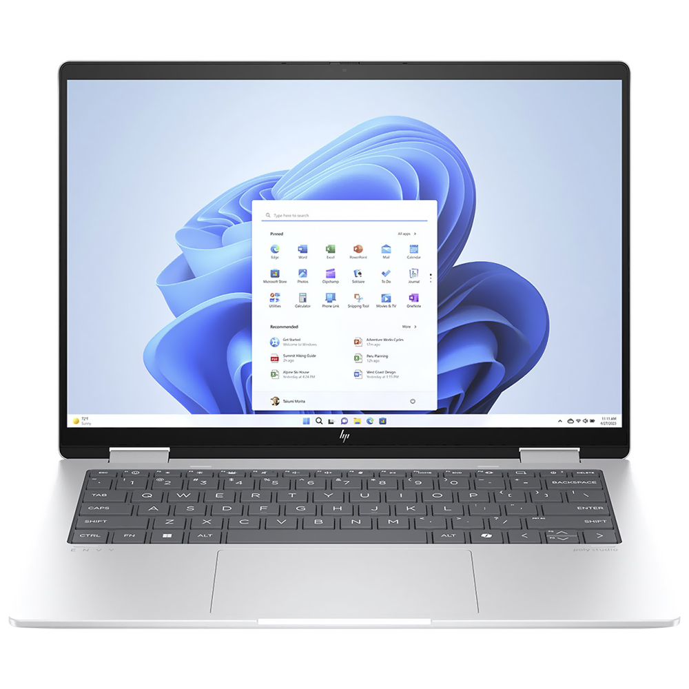 Notebook HP ENVY X360 14-FA0013DX AMD Ryzen 5 8640HS Tela Touch WUXGA 14.0" / 16GB de RAM / 512GB SSD - Prata (Inglês)