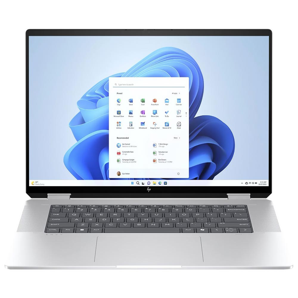 Notebook HP ENVY X360 16-AC0023DX Intel Core Ultra 7 155U Tela Touch WUXGA 16.0" / 16GB de RAM / 1TB SSD - Prata (Inglês)