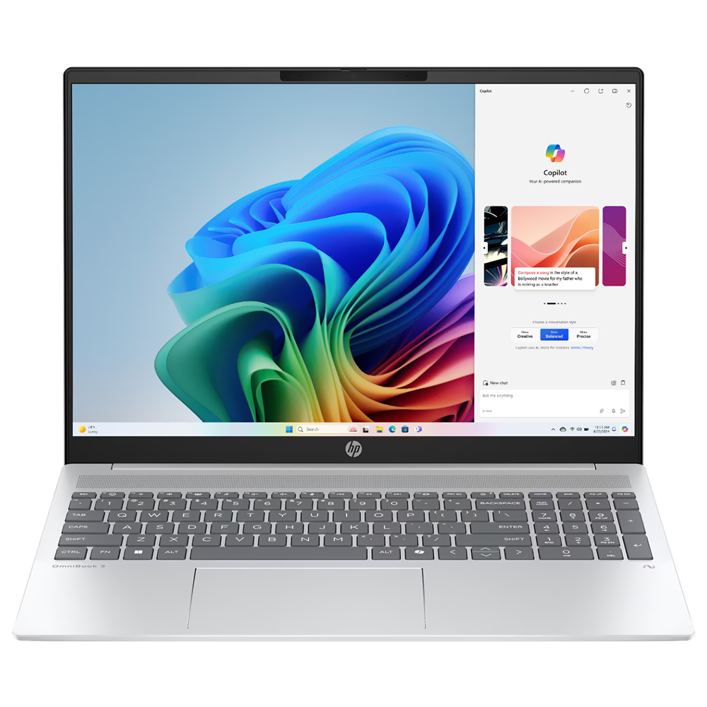 Notebook HP Omnibook 5 16-AG1075CL AMD Ryzen AI 7 350 Tela Touch 2K 16.0" / 32GB de RAM / 1TB SSD - Prata (Inglês)