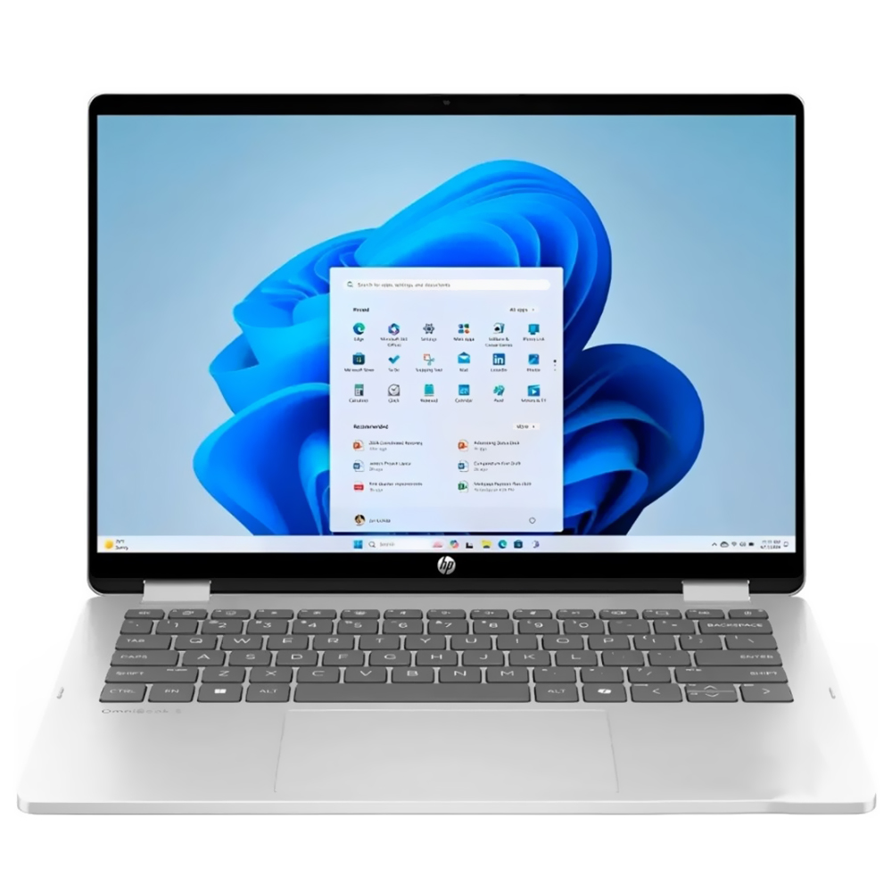 Notebook HP Omnibook 5 Flip 14-FP0013DX Intel Core 5 120U Tela Touch 2K 14.0" / 8GB de RAM / 512GB SSD - Prata (Inglês)