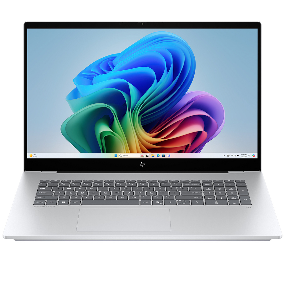 Notebook HP Omnibook 7 17-DC0373CL Intel Core Ultra 7 258V Tela Touch Full HD 17.3" / 32GB de RAM / 1TB SSD / Win11Home - Prata (Inglês)