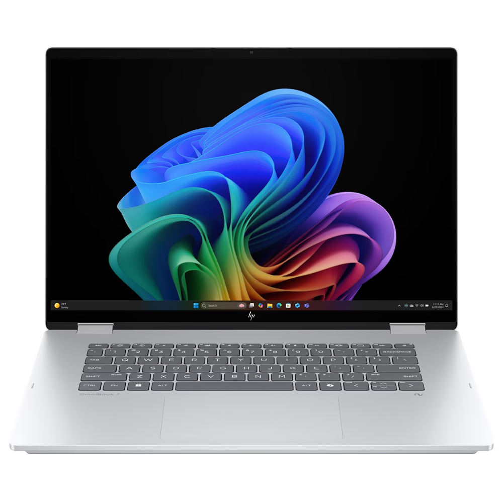 Notebook HP Omnibook 7 Flip 16-AU0070WM Intel Core Ultra 7 256V Tela Touch 2K 16.0" / 16GB de RAM / 512GB SSD - Prata (Inglês)