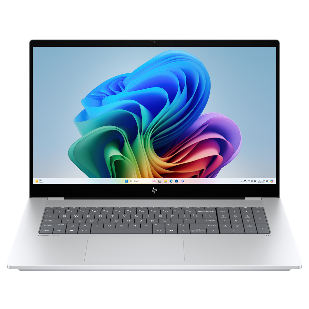 Notebook HP Omnibook X AI 17-DD0013DX Intel Core 7 256V Tela Touch Full HD 17.3" / 16GB de RAM / 1TB SSD / Win11Home - Prata (Inglês)
