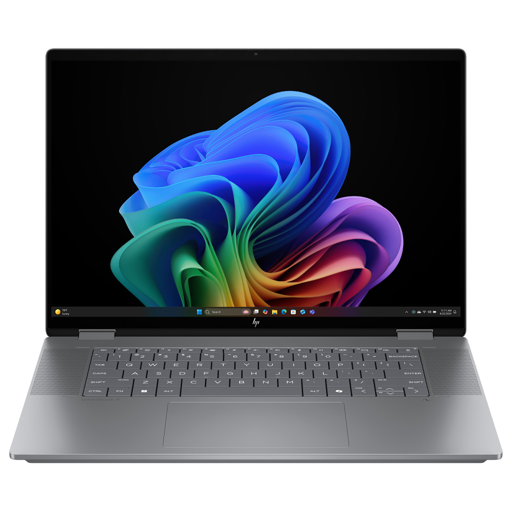 Notebook HP Omnibook X Flip 16-AS0023DX Intel Core Ultra 7 256V Tela Touch 2K 16.0" / 16GB de RAM / 1TB SSD - Prata (Inglês)