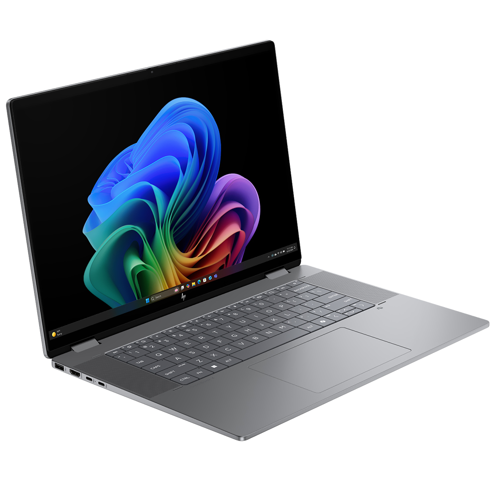 Notebook HP Omnibook X Flip 16-AS0023DX Intel Core Ultra 7 256V Tela Touch 2K 16.0" / 16GB de RAM / 1TB SSD - Prata (Inglês)
