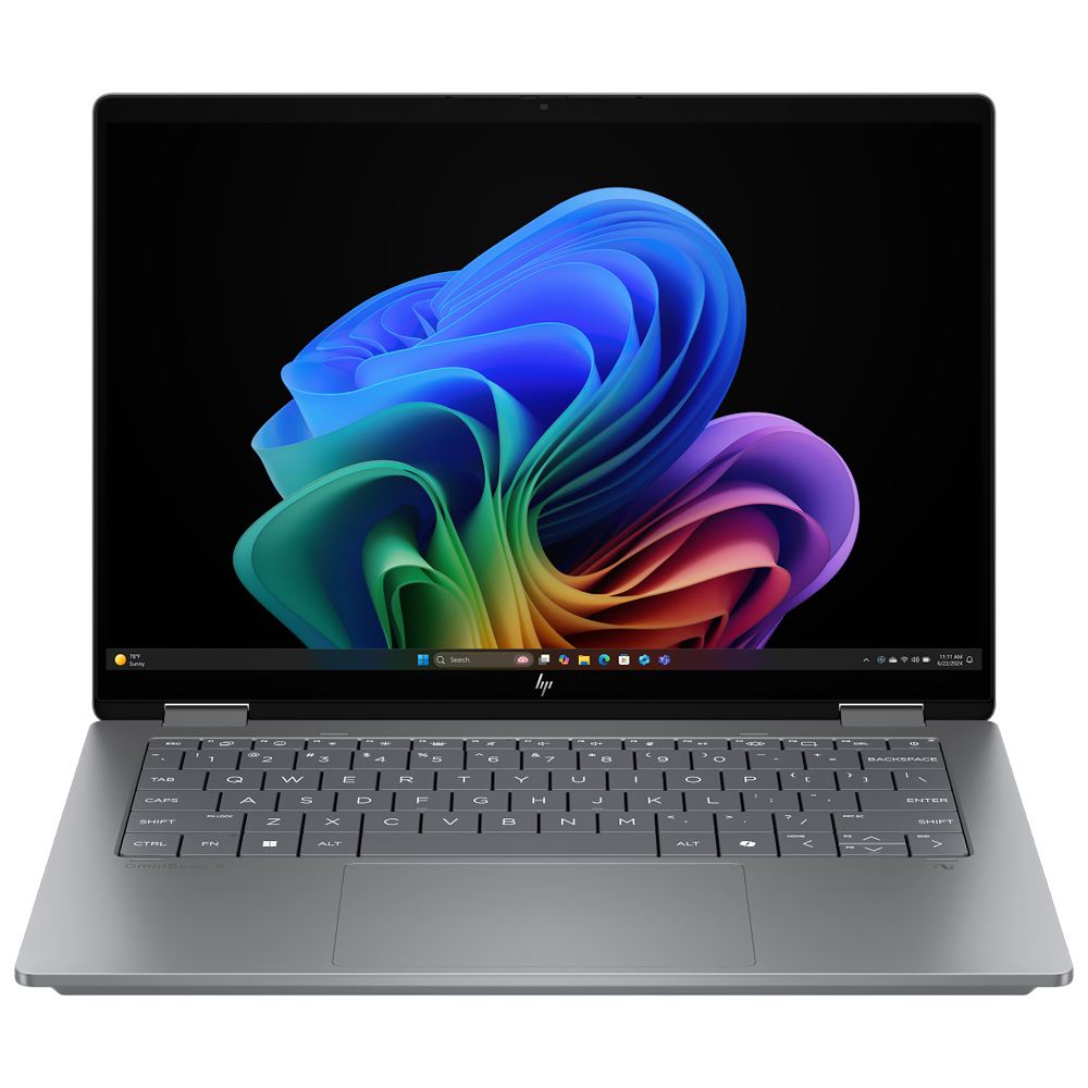 Notebook HP Omnibook X Flip AI 14-FK0013DX AMD Ryzen AI 5 340 Tela Touch 2K 14.0" / 16GB de RAM / 512GB SSD / Win11 - Cinza (Inglês)