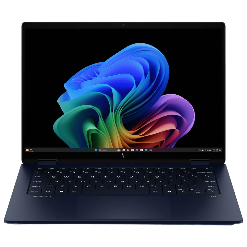 Notebook HP Omnibook X Flip AI 14-FM0023DX Intel Core Ultra 7 256V Tela Touch 2K 14.0" / 16GB de RAM / 1TB SSD / Win11Home - Azul (Inglês)