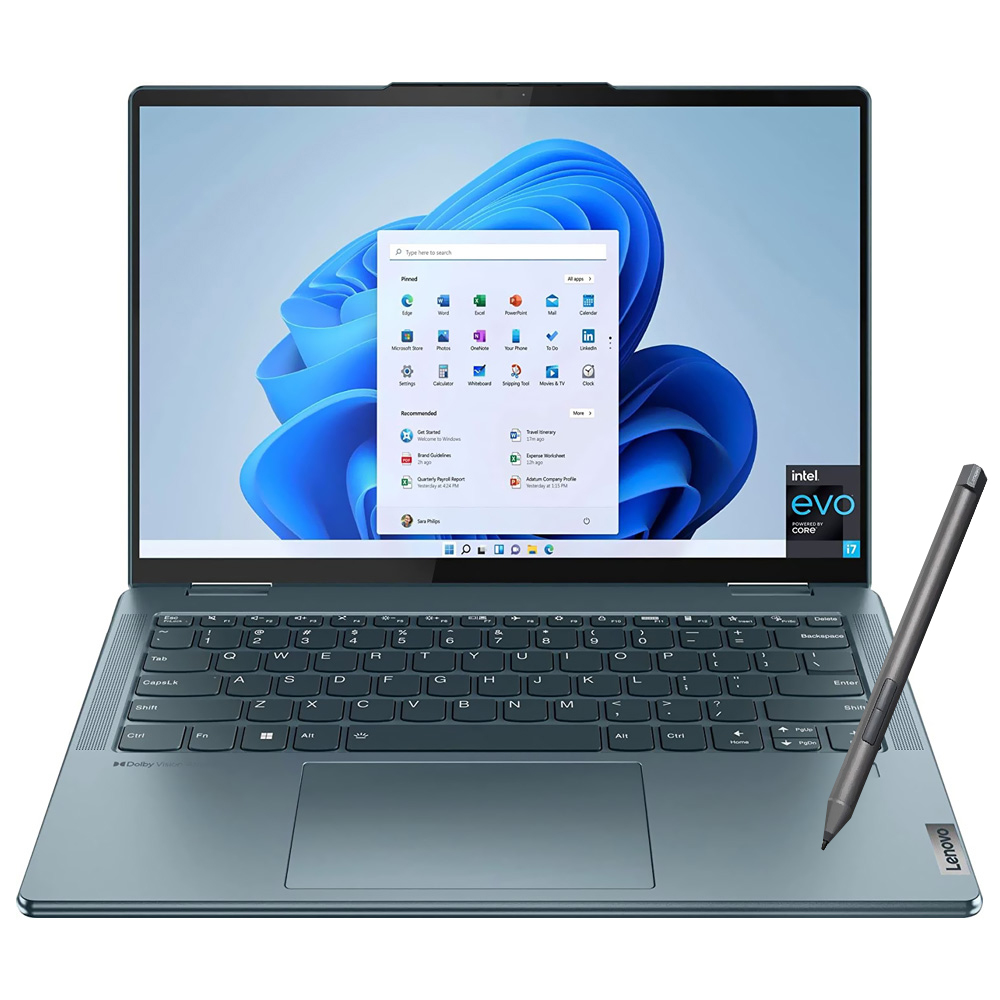 Notebook Lenovo Flex 7 14IRU8 Intel Core i7 1355U Tela Touch 2.2K 14.0" / 16GB de RAM / 1TB SSD - Stone Azul (82Y20001US) (Inglês)